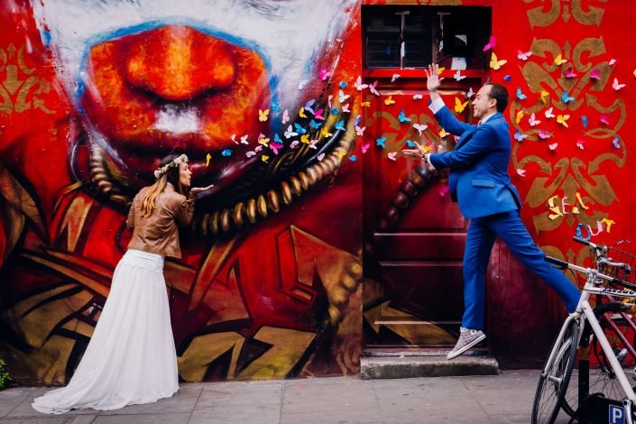 trash the dress in London, brick lane