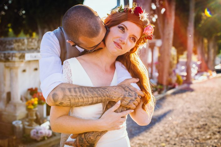 mariés tatoués, photographe mariage cool et original