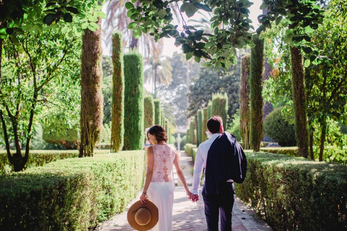 Trash the dress à l'Alcazar de Séville, Espagne