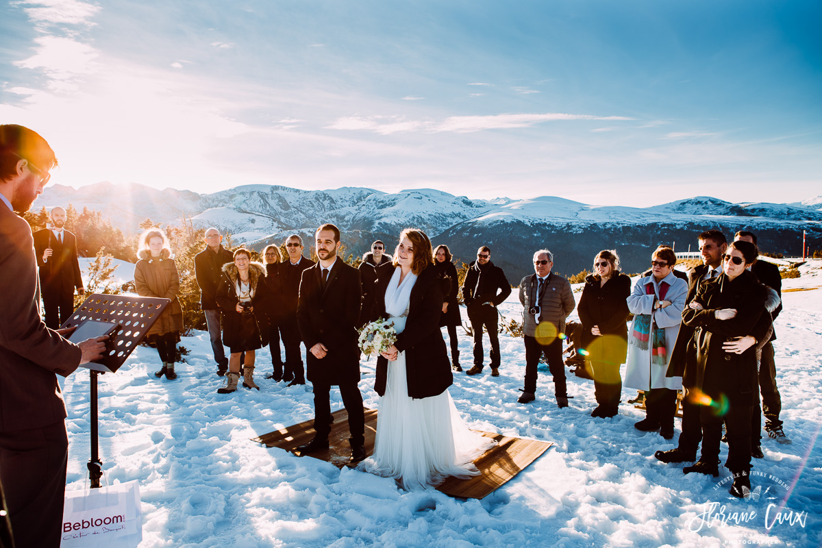 ceremonie laique dans la neige plateau de beille