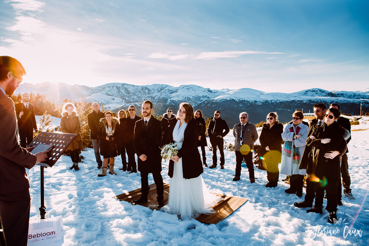 ceremonie laique dans la neige plateau de beille