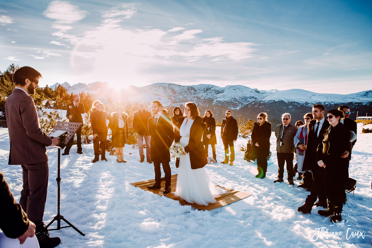 ceremonie laique dans la neige plateau de beille