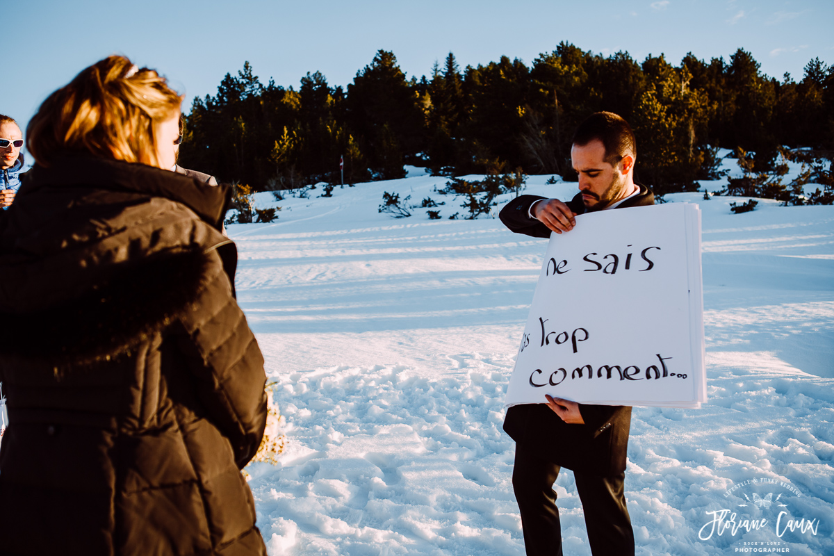 ceremonie laique dans la neige plateau de beille