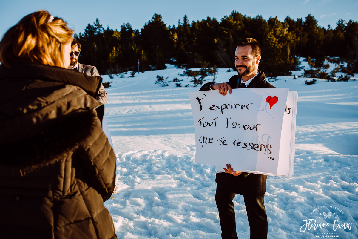 ceremonie laique dans la neige plateau de beille