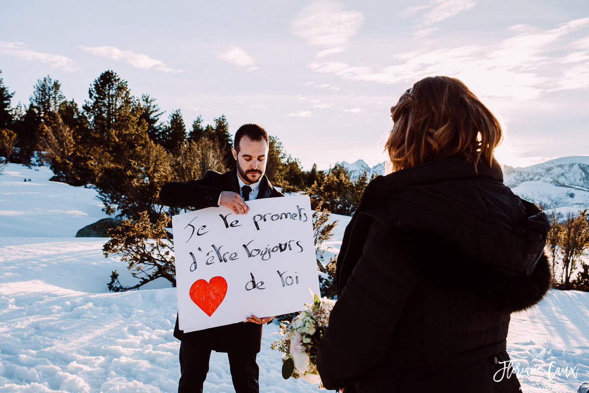 ceremonie laique dans la neige plateau de beille