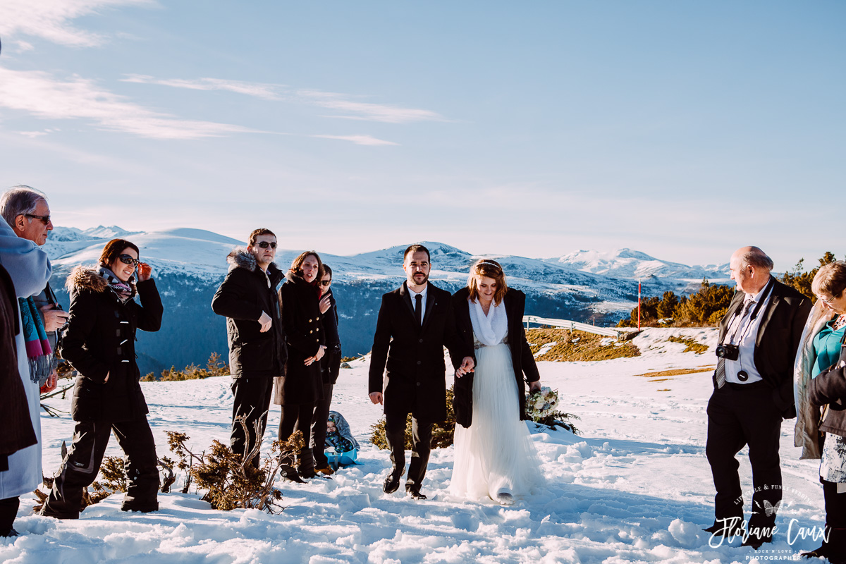 ceremonie laique dans la neige plateau de beille