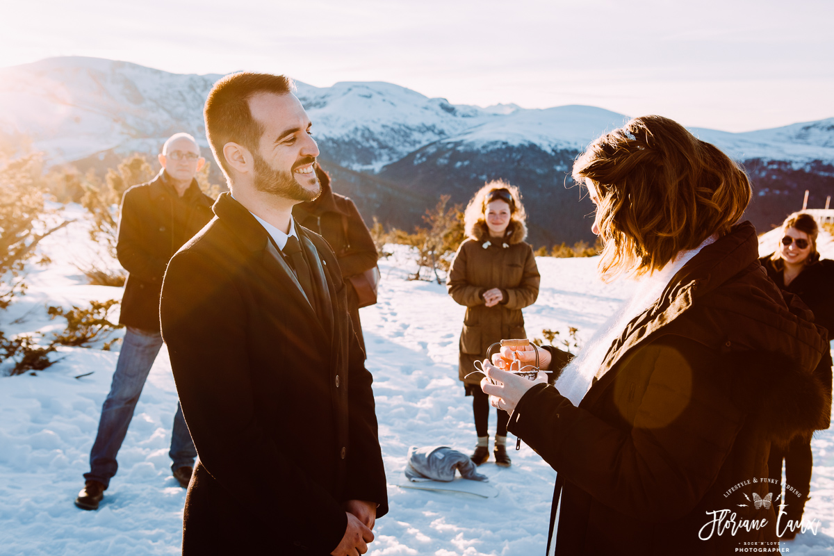 ceremonie laique dans la neige plateau de beille