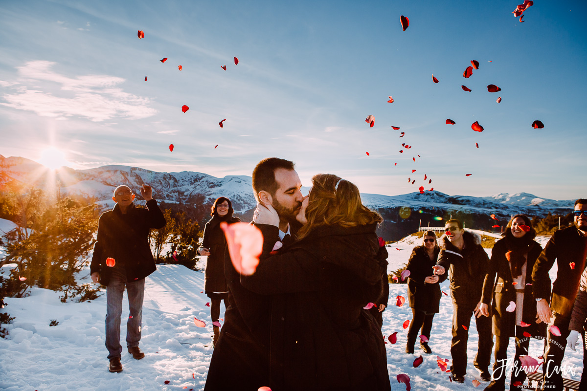 ceremonie laique dans la neige plateau de beille