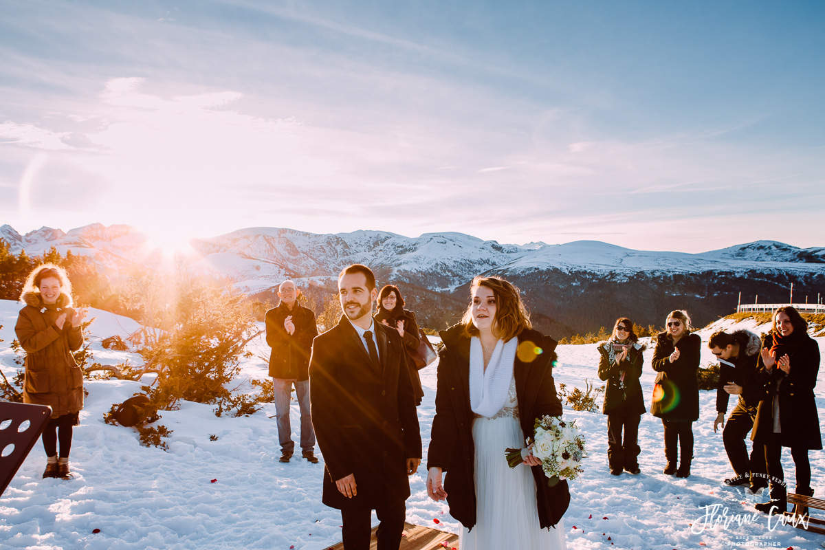 ceremonie laique dans la neige plateau de beille