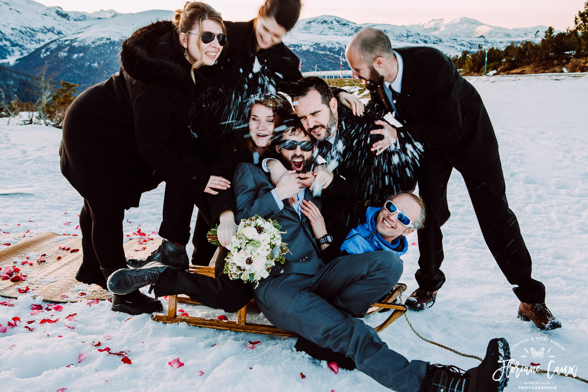 ceremonie laique dans la neige plateau de beille