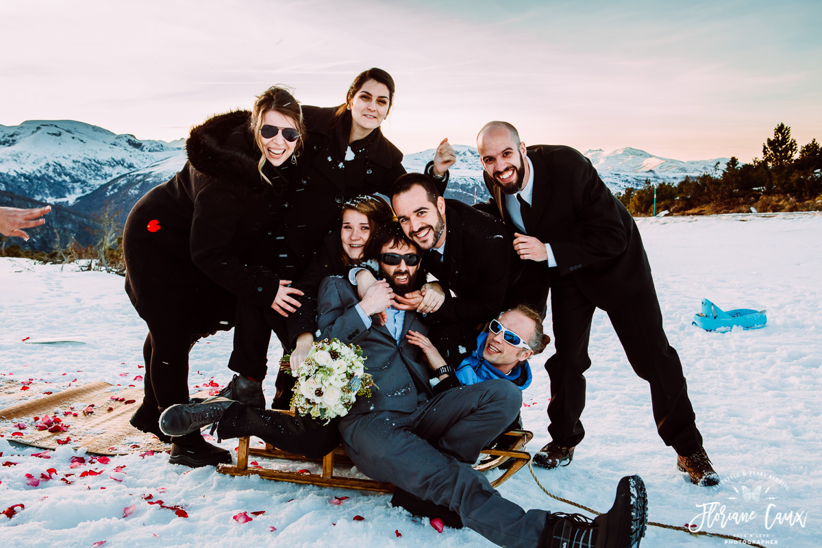ceremonie laique dans la neige plateau de beille