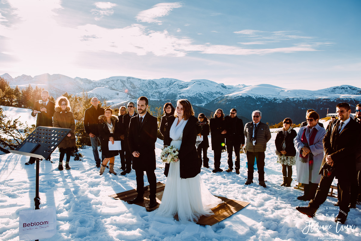ceremonie laique dans la neige plateau de beille