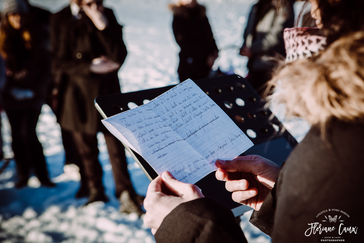 ceremonie laique dans la neige plateau de beille
