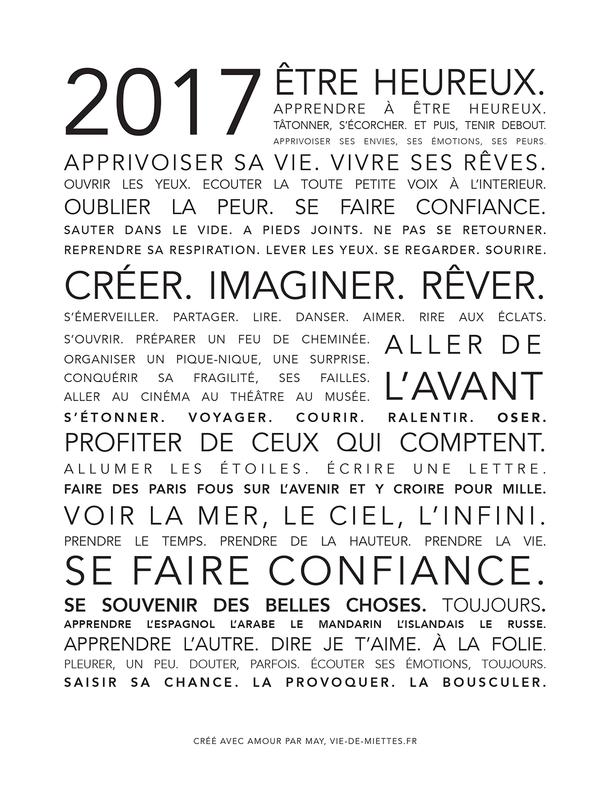 carte de voeux 2017 créée par May Lopez de Vie de miettes