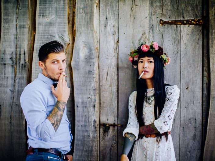 mariés tatoués badass