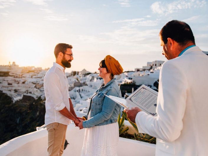 photographe elopement mariage à Santorin Grèce