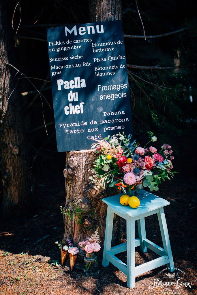 panneau tableau noir menu mariage